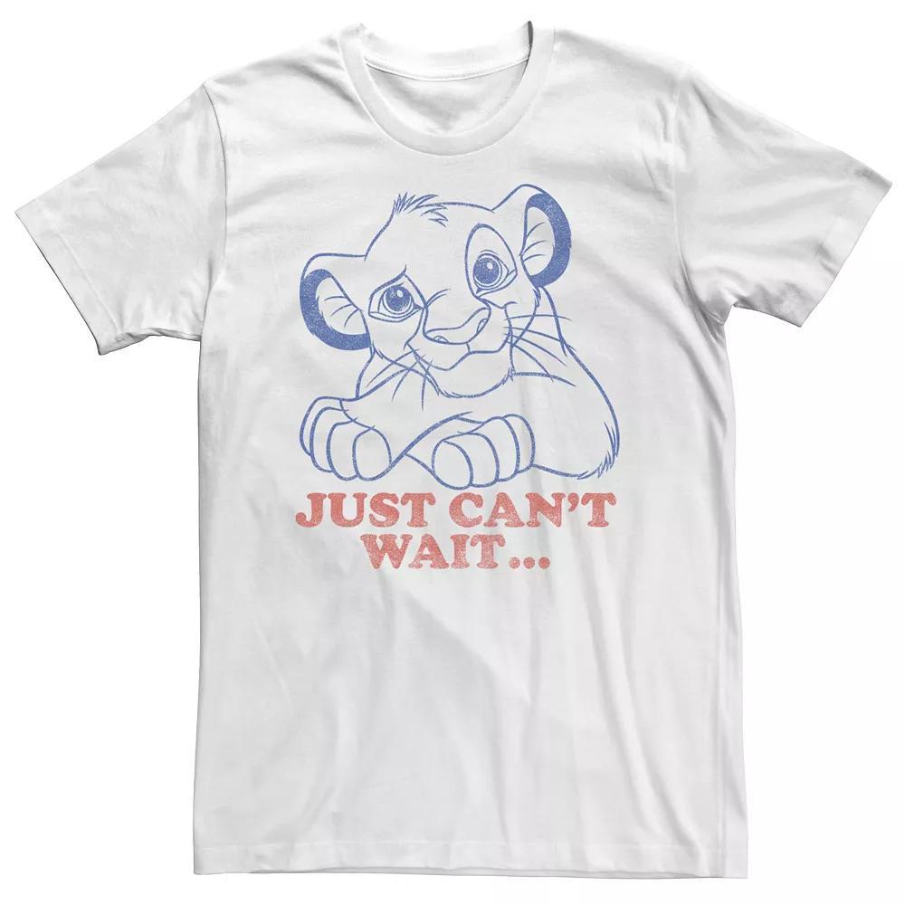 Big & Tall Disney Lion King Simba Can't Wait Line Art Tee, Men's, Size: 4XLT, White Product Image