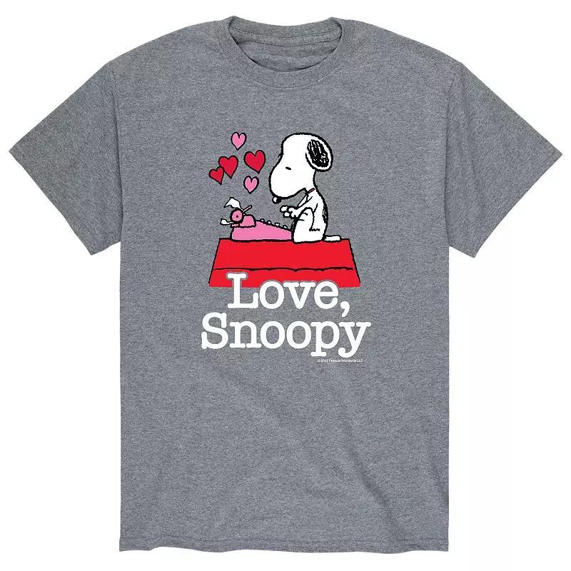 Men's Peanuts Love Snoopy Tee, Size: XL, Gray Product Image