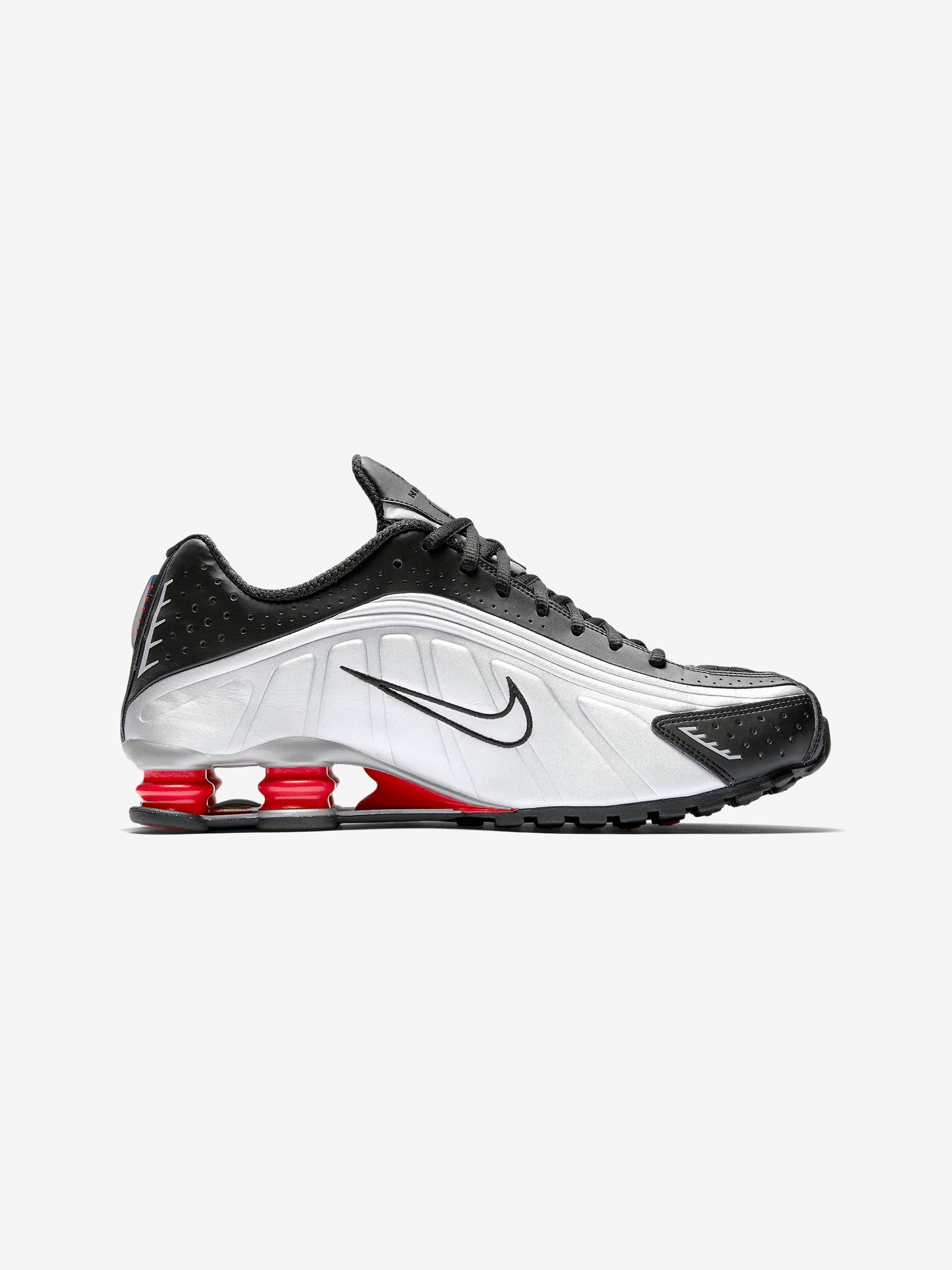 Nike Shox R4 (BLACK/METALLIC SILVER-MAX ORANGE) Product Image