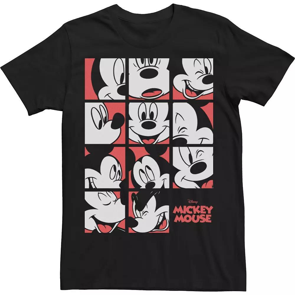 Disney's Mickey And Friends Mickey Mouse Men's Expressions Boxes Tee, Size: XL, Black Product Image