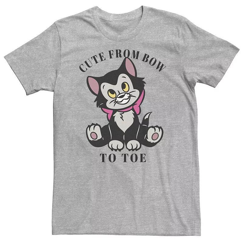 Big & Tall Disney Pinocchio Figaro Cute From Bow To Toe Tee, Men's, Size: 4XL Tall, Athletic Grey Product Image