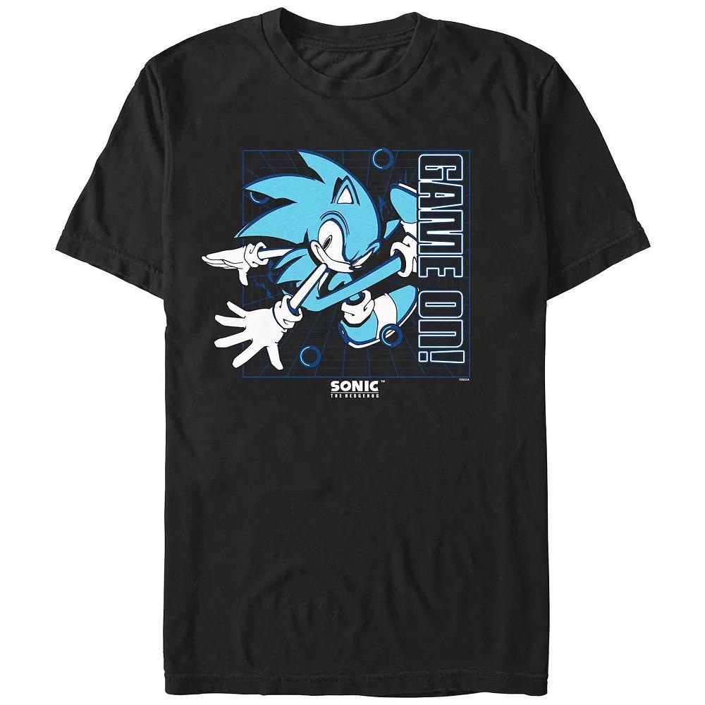 Men's Sonic The Hedgehog Game On Poster Graphic Tee, Size: XXL, Black Product Image