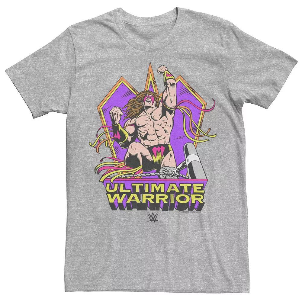 Big & Tall WWE Ultimate Warrior Comic Poster Graphic Tee, Men's, Size: Large Tall, Athletic Grey Product Image