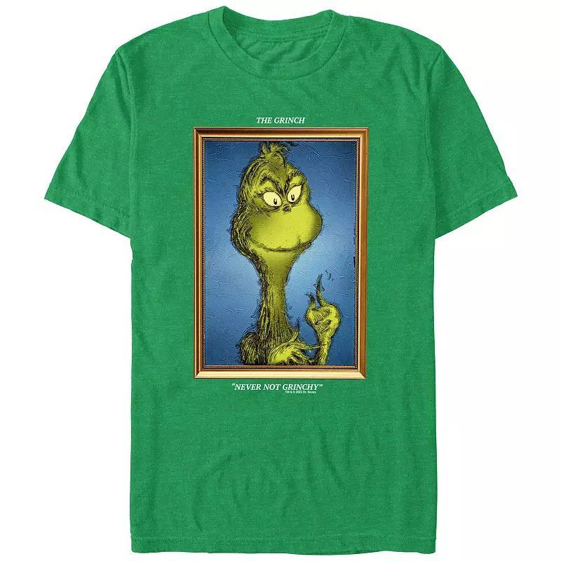 Big & Tall Dr. Seuss Grinch Portrait Never Not Grinchy Graphic Tee, Mens Red Product Image
