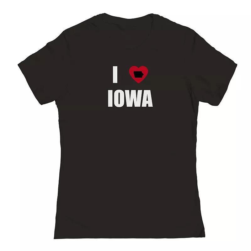Junior's I Heart Iowa Graphic Tee, Women's, Size: Medium, Black Product Image