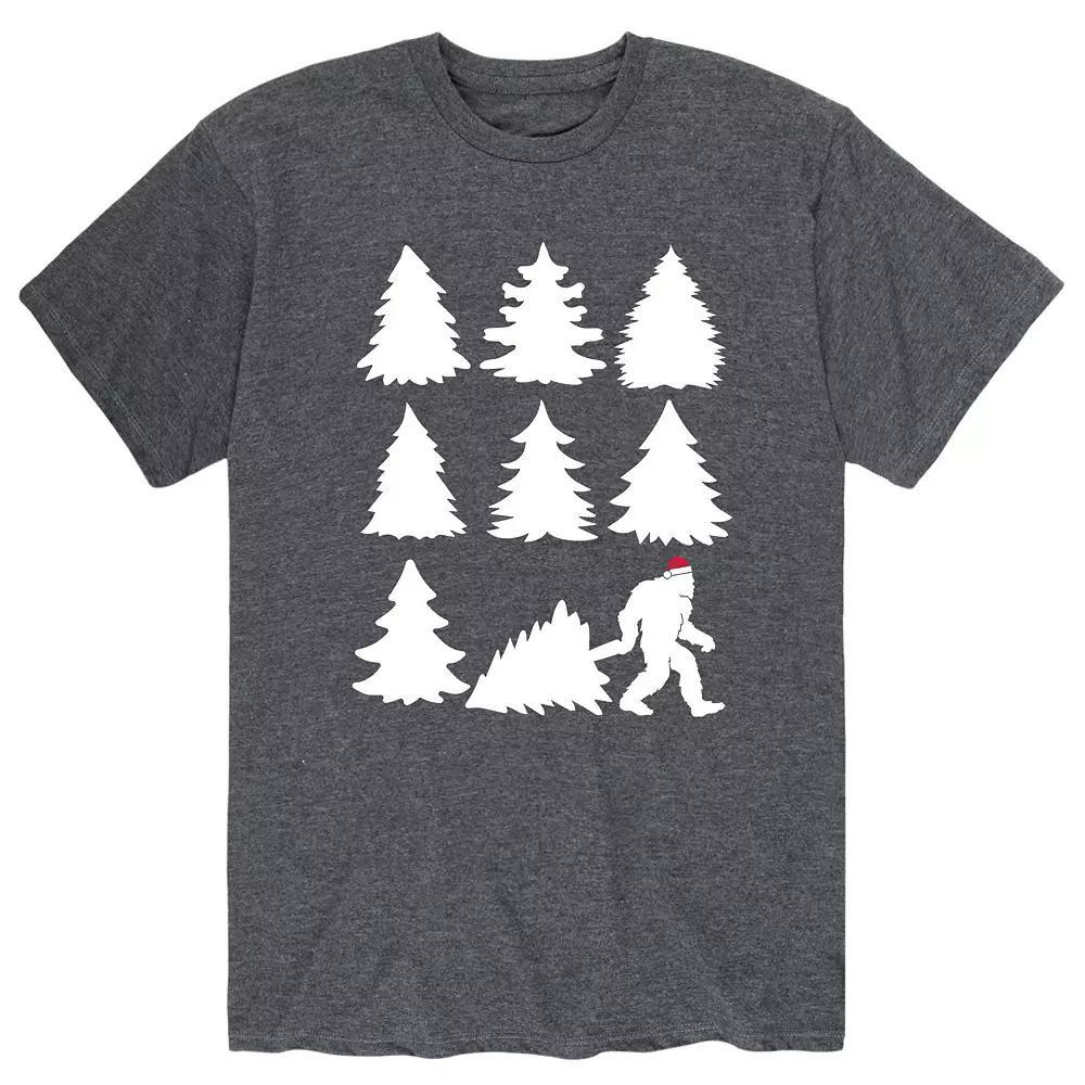 Mens Sasquatch Tree Tee Grey Military Green Product Image