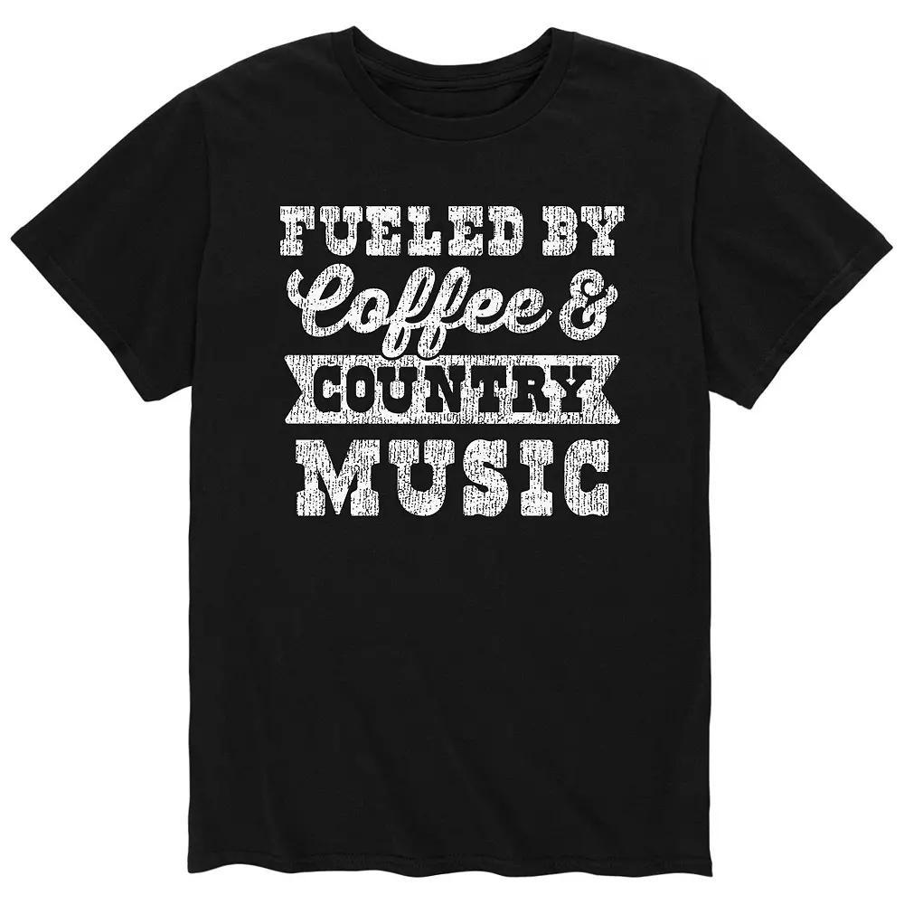 Mens Fueled By Coffee Country Music Tee Product Image
