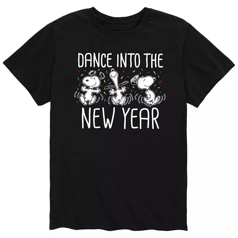 Mens Peanuts Dance In New Year Tee Grey Blue Product Image