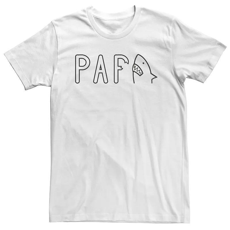 Big & Tall Father's Day Papa Shark Bite Tee, Men's, Size: 5XL, White Product Image