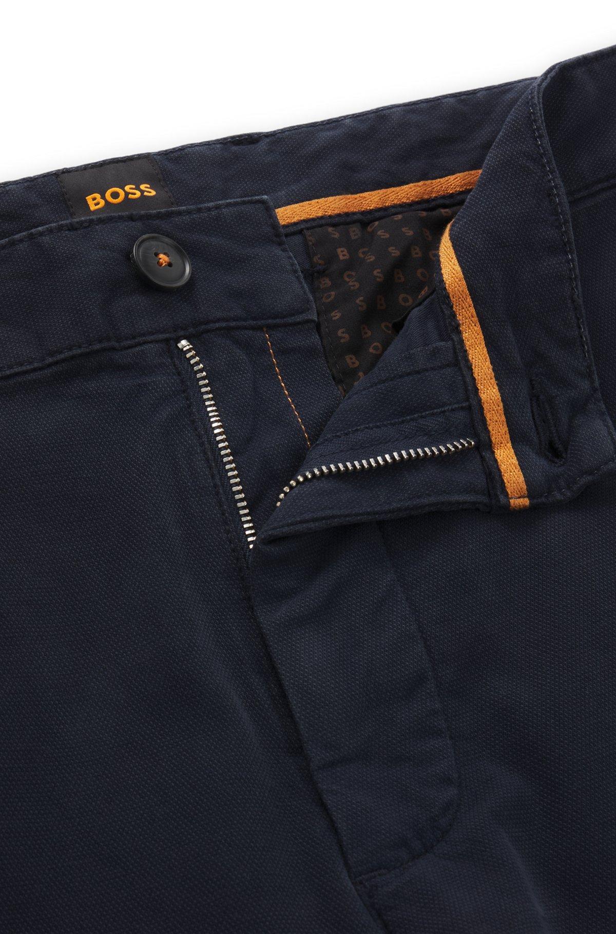 Slim-fit chinos in structured comfort-stretch cotton Product Image