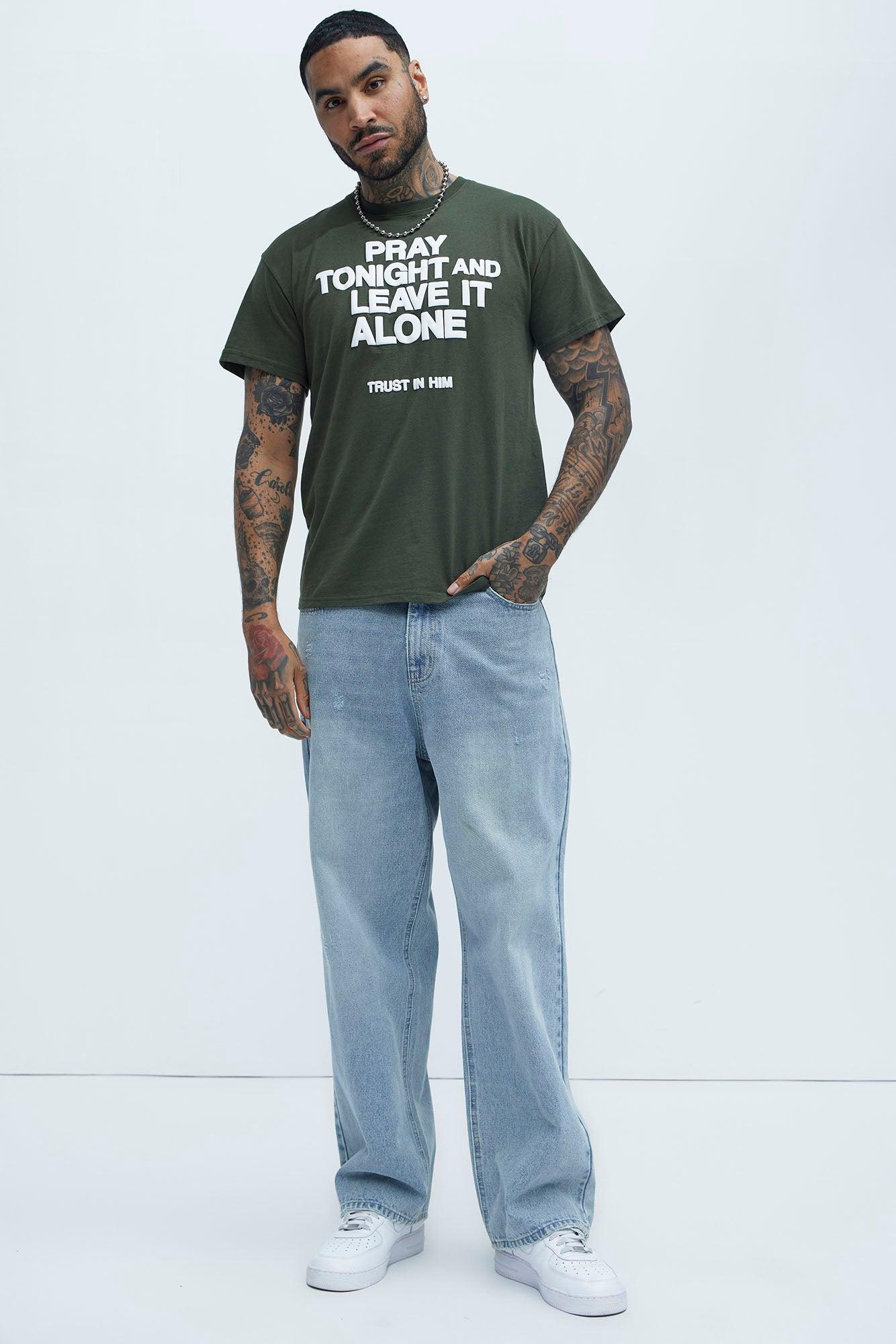 Pray Tonight Short Sleeve Tee - Dark Olive Product Image