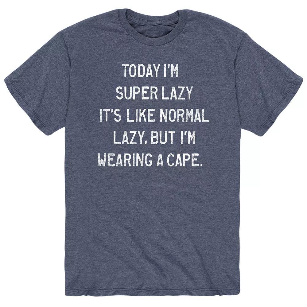 Mens Today Im Super Lazy Tee Grey Blue Product Image