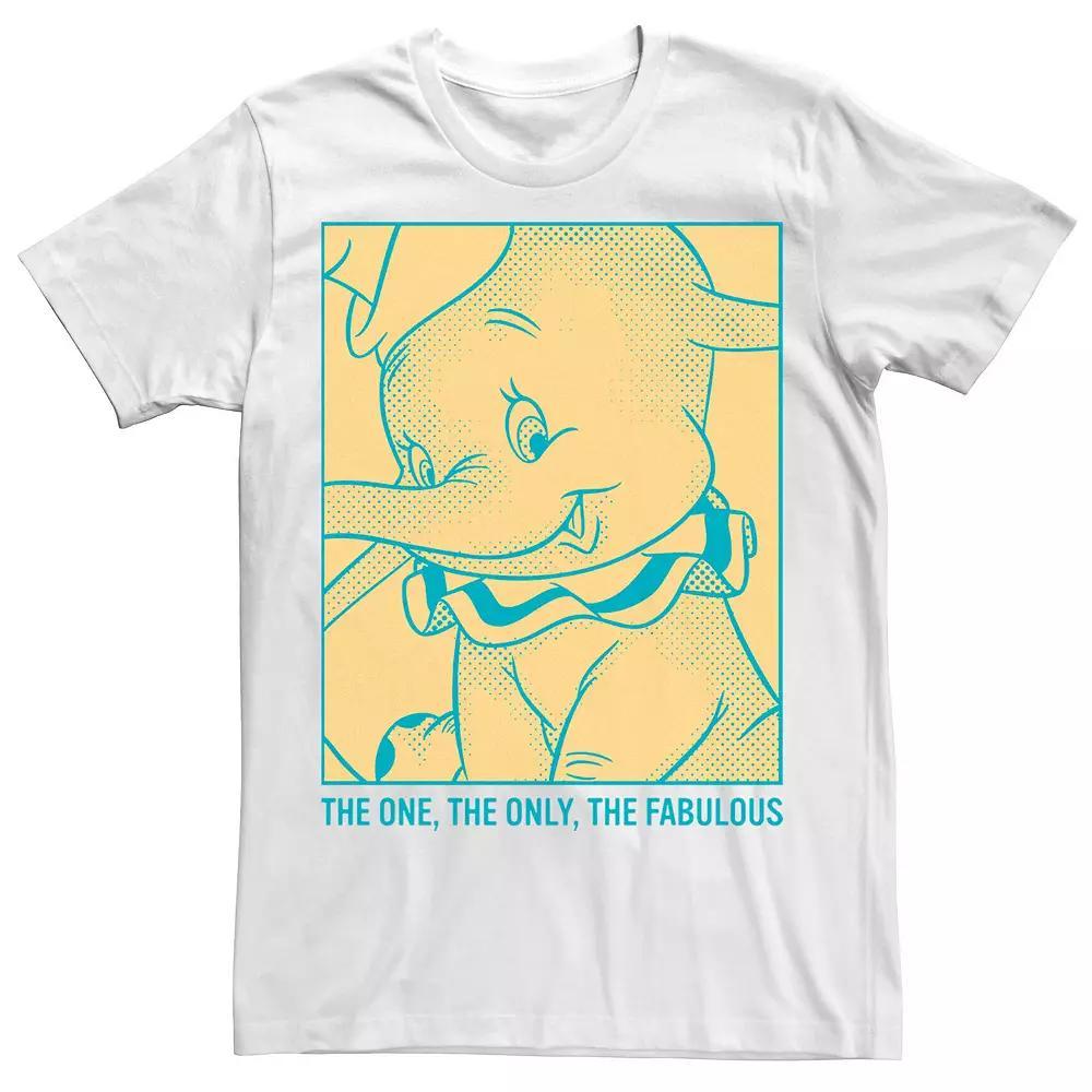 Disney's Dumbo The One The Only The Fabulous Retro Poster Men's Tee, Size: Medium, White Product Image