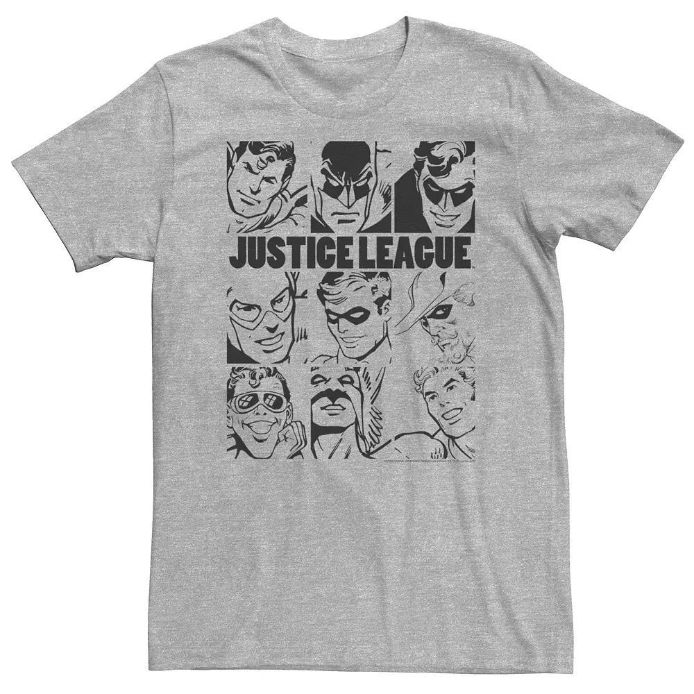 Big & Tall DC Comics Justice League Group Shot Panel Poster Tee, Men's, Size: 3XL, Athletic Grey Product Image