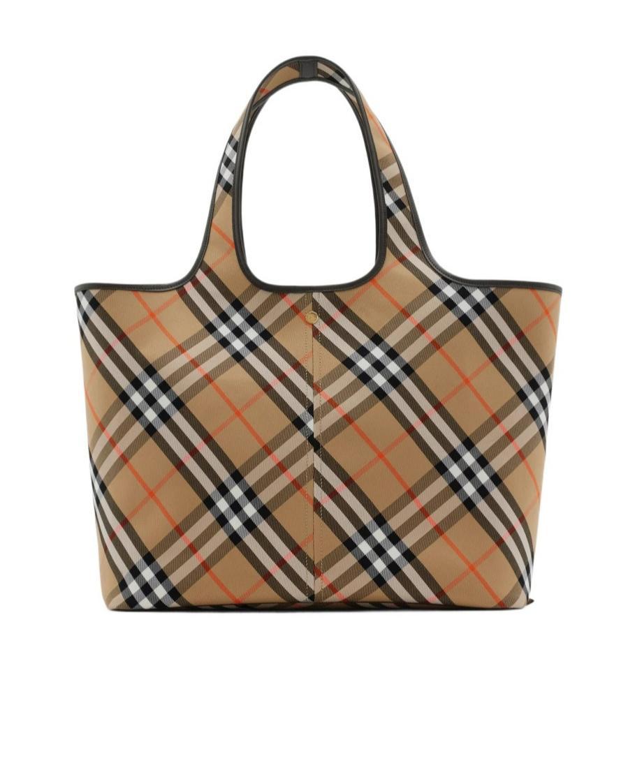 BURBERRY Check Medium Tote Bag In Beige Product Image