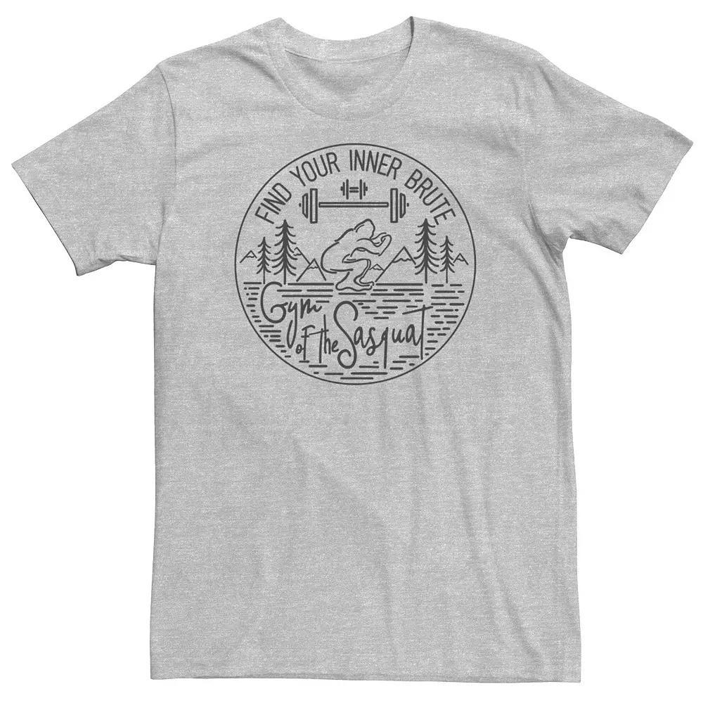 Men's Sasquat Gym Graphic Tee, Size: Large, Athletic Grey Product Image