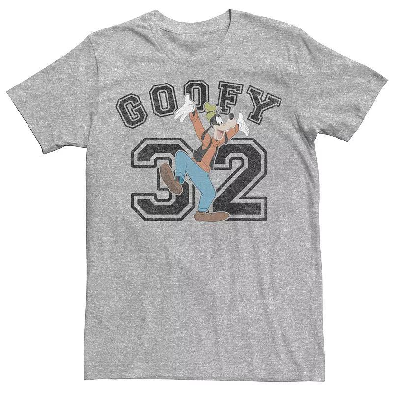 Disney's Goofy Varsity Text #32 Portrait Men's Tee, Size: XXL, Athletic Grey Product Image