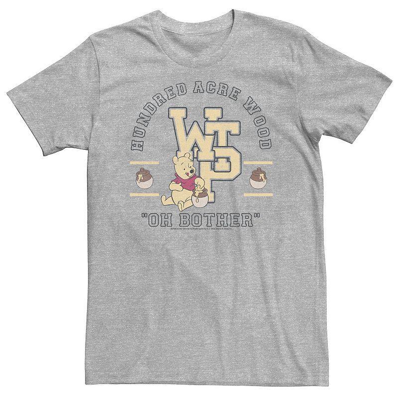 Disney's Winnie The Pooh Big & Tall Hundred Acre Wood Collegiate Tee, Men's, Size: 3XL, Athletic Grey Product Image