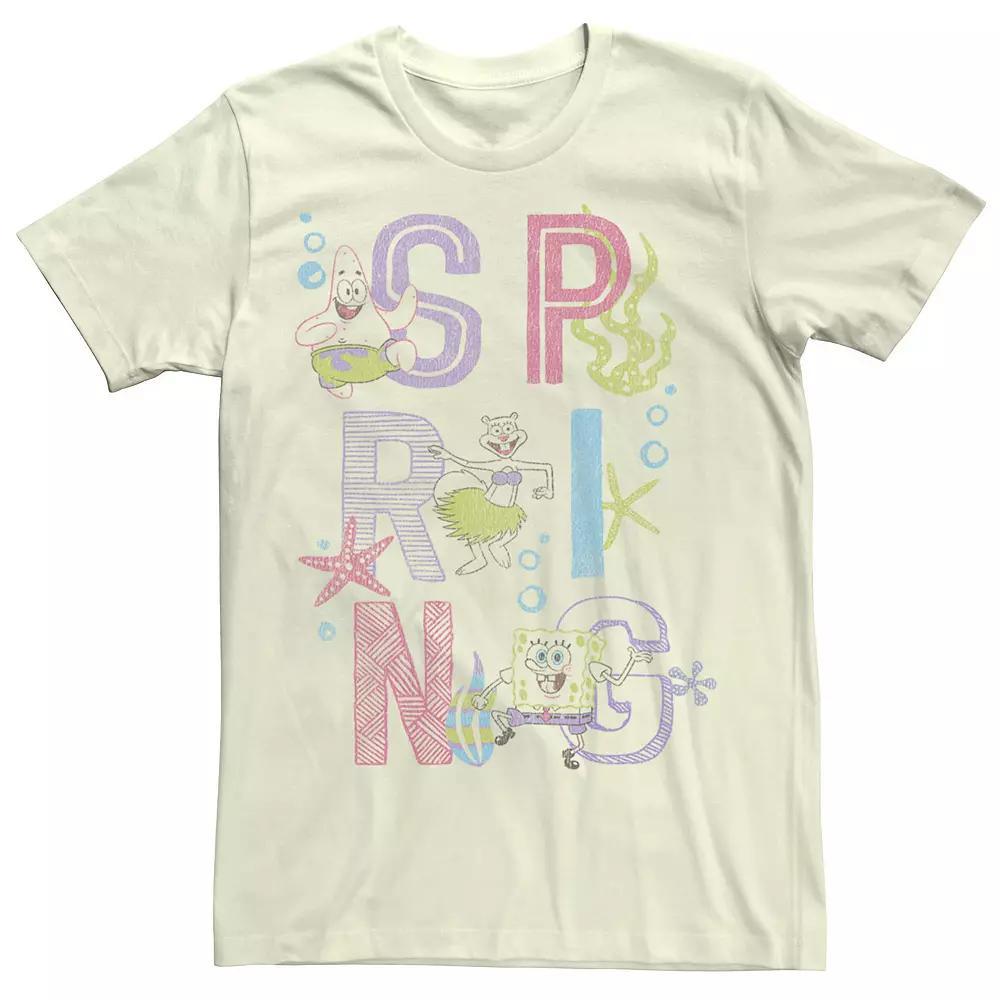 Men's Nickelodeon SpongeBob SquarePants Ocean Spring Tee, Size: Medium, Natural Product Image