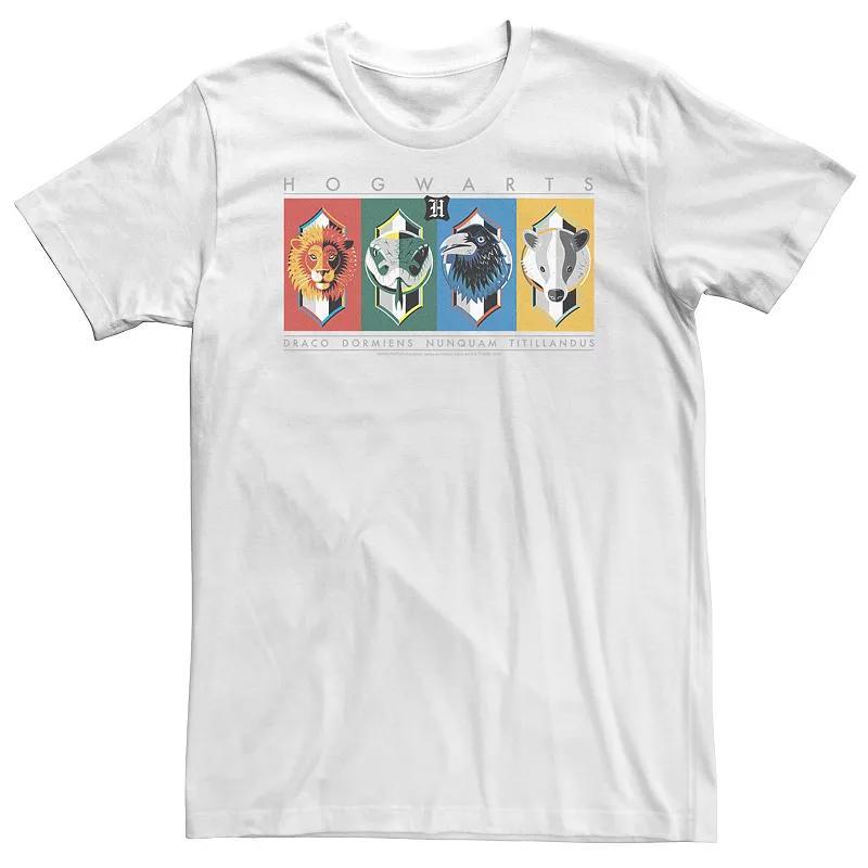 Big & Tall Harry Potter Hogwarts House Symbols Tee, Men's, Size: XL Tall, White Product Image
