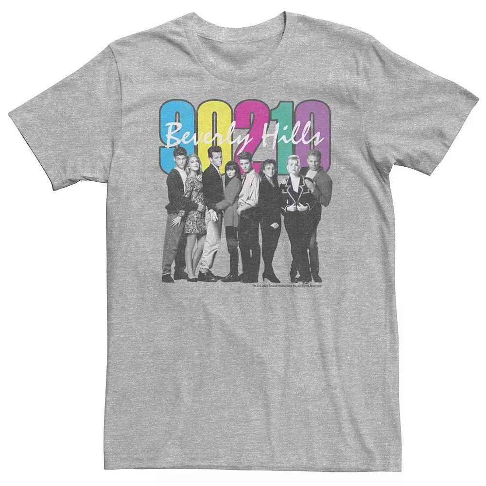 Big & Tall Beverly Hills 90210 Group Shot Number Color Fill Tee, Men's, Size: 3XL, Athletic Grey Product Image