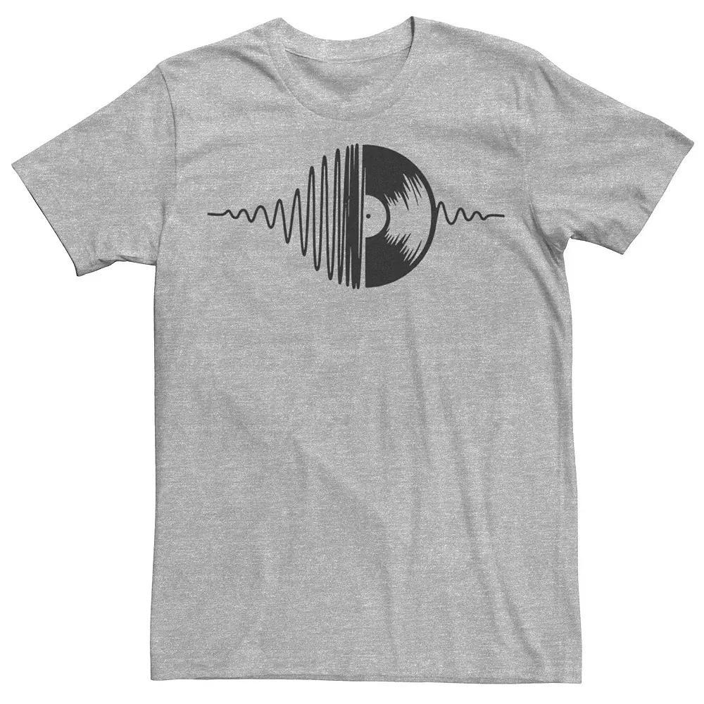 Men's Music Vinyl Record Soundwave Graphic Tee, Size: Small, Athletic Grey Product Image