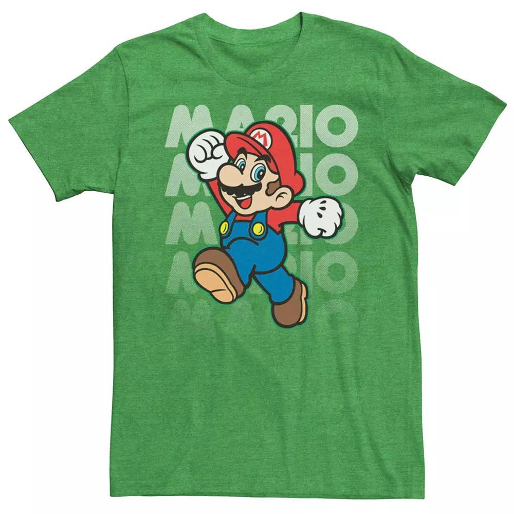 Men's Nintendo Super Mario Logo Fade Tee, Size: Large, Kelly Grey Product Image