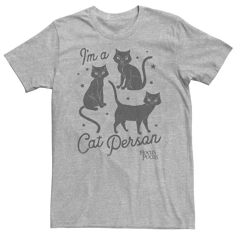 Big & Tall Hocus Pocus Cat Person Text Tee, Men's, Size: 3XL, Athletic Grey Product Image