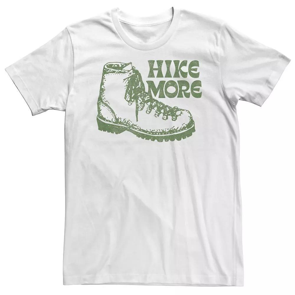Big & Tall Trendy Simple Boot Hike More Graphic Tee, Men's, Size: XL Tall, White Product Image