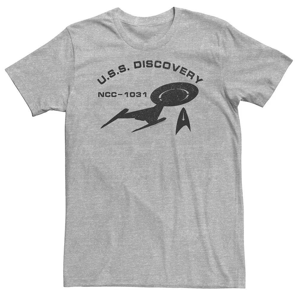 Big & Tall Star Trek Discovery NCC-1031 Collegiate Tee, Men's, Size: XXL Tall, Athletic Grey Product Image