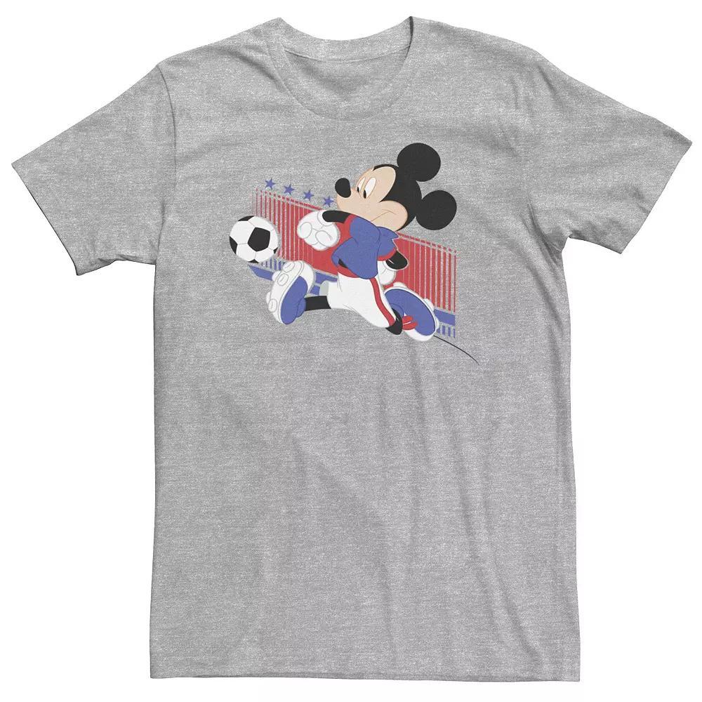 Big & Tall Disney Mickey & Friends USA Soccer Tee, Men's, Size: 3XL, Athletic Grey Product Image