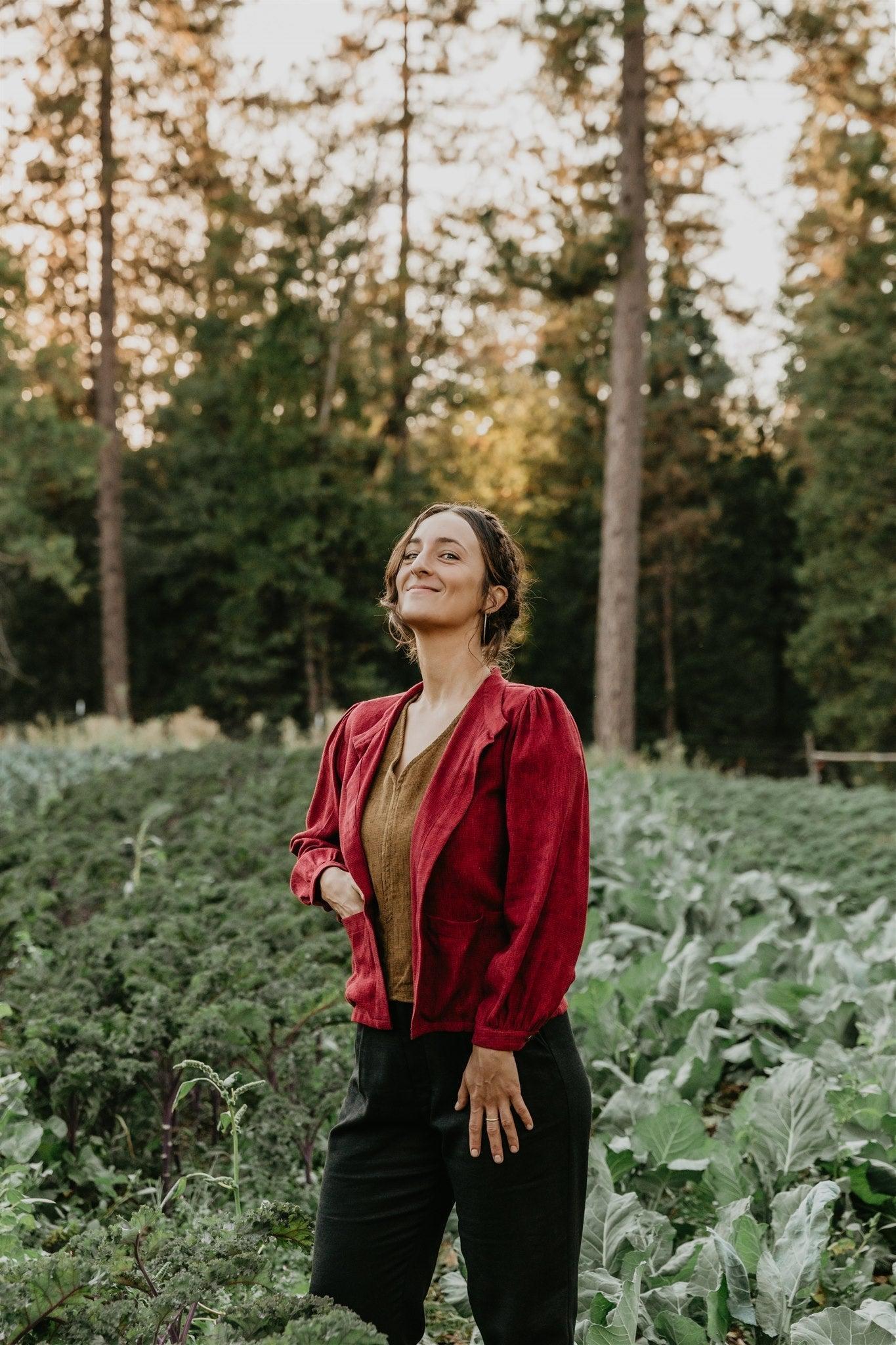Jane Jacket in Ruby Checker Product Image