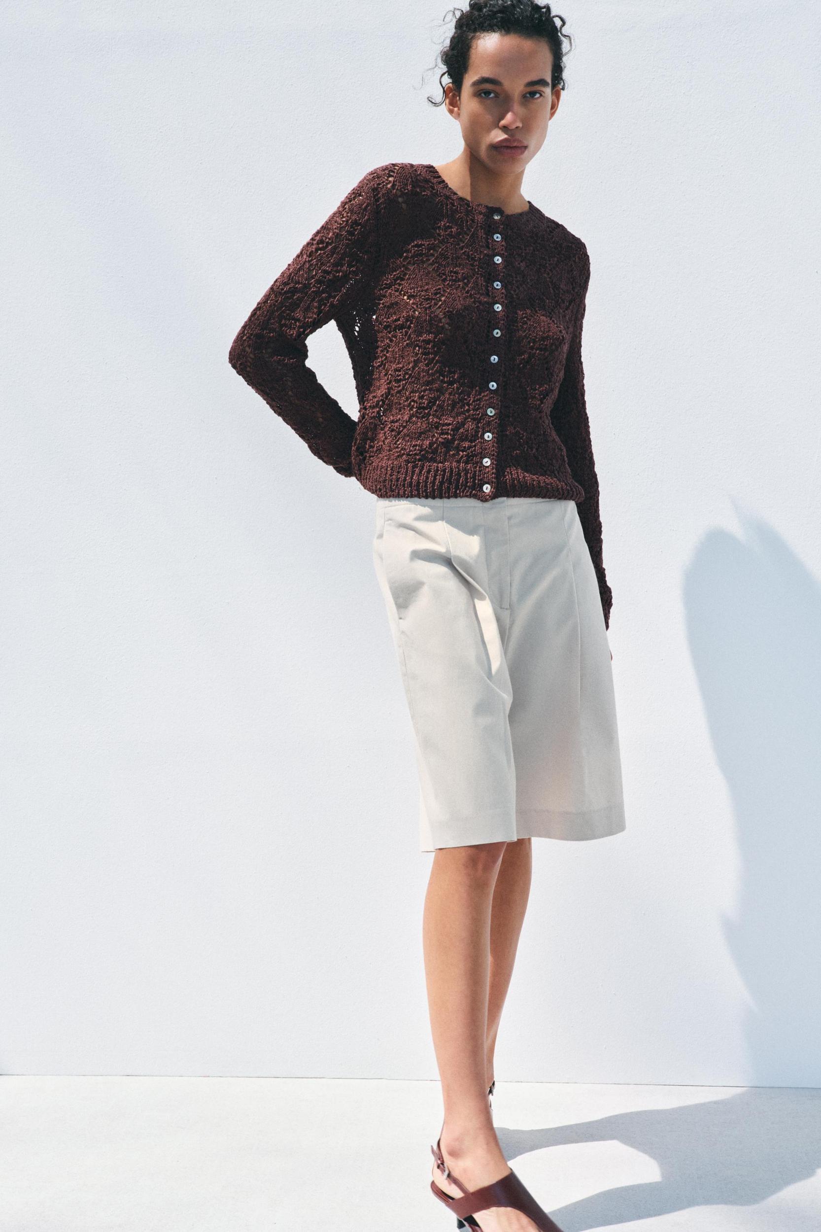POINTELLE KNIT CARDIGAN Product Image