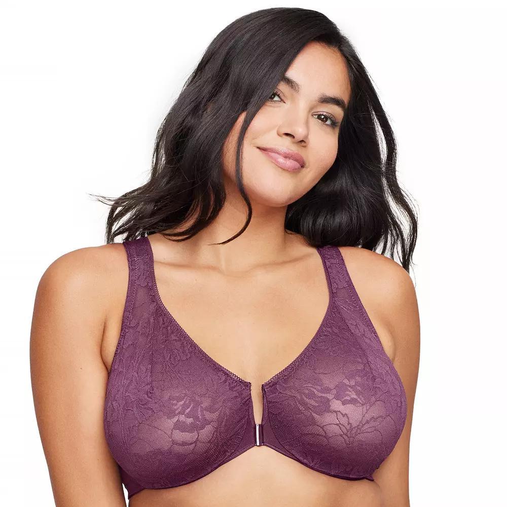 Glamorise Full-Figure Wonderwire Front Close Stretch Lace Bra 9246, Womens Product Image
