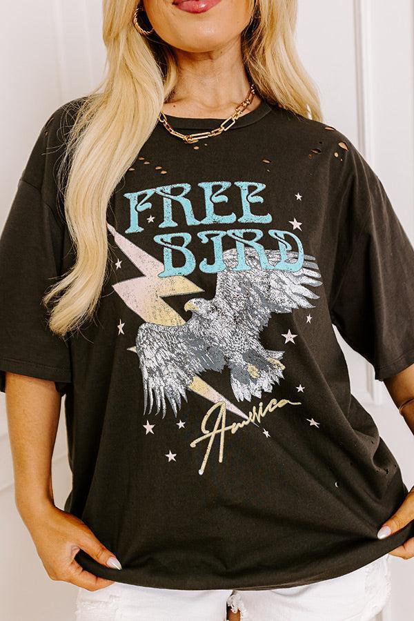 Free Bird America Distressed Boyfriend Tee Curves Product Image