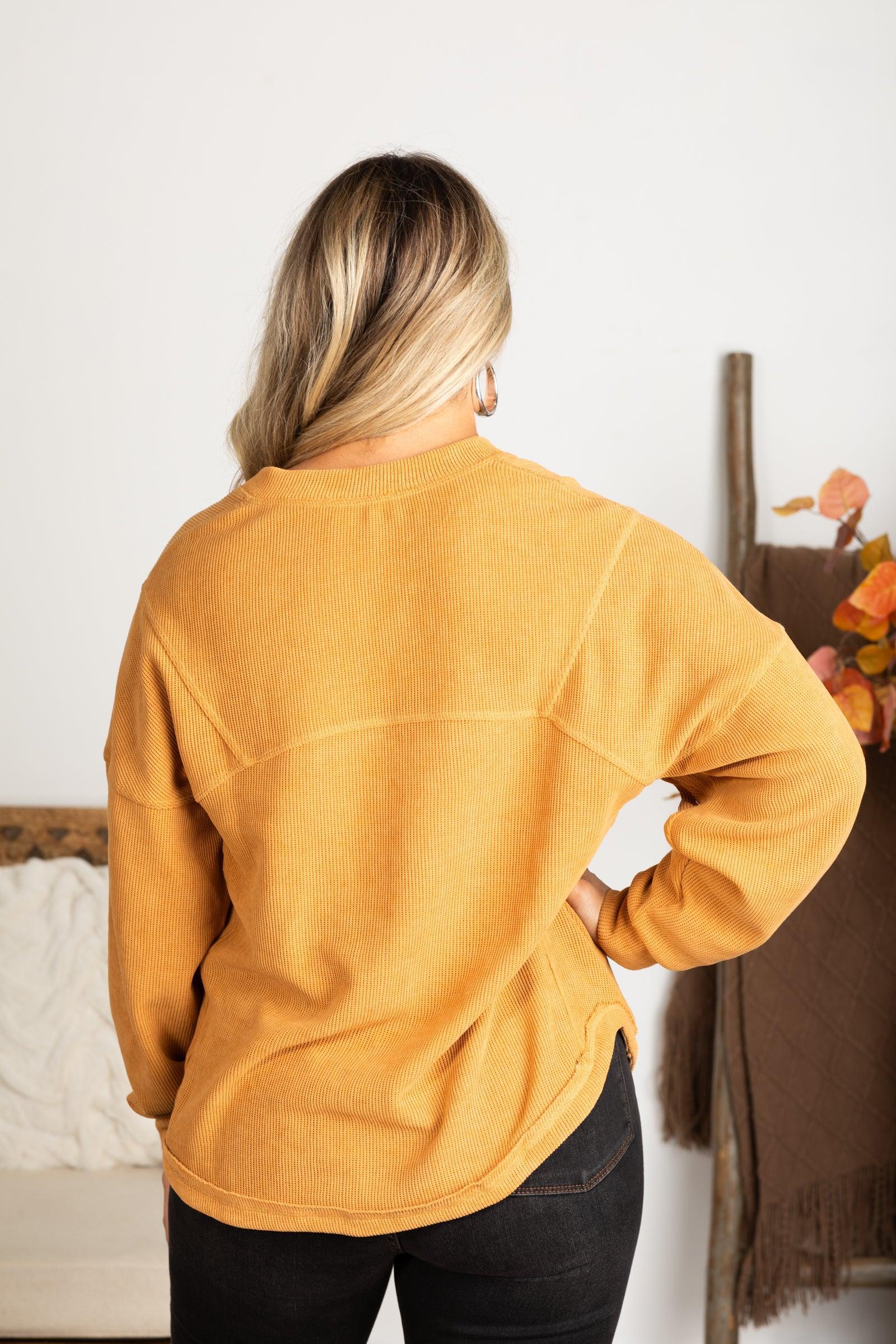 Camel Light Ribbed Comfy Knit Top Product Image