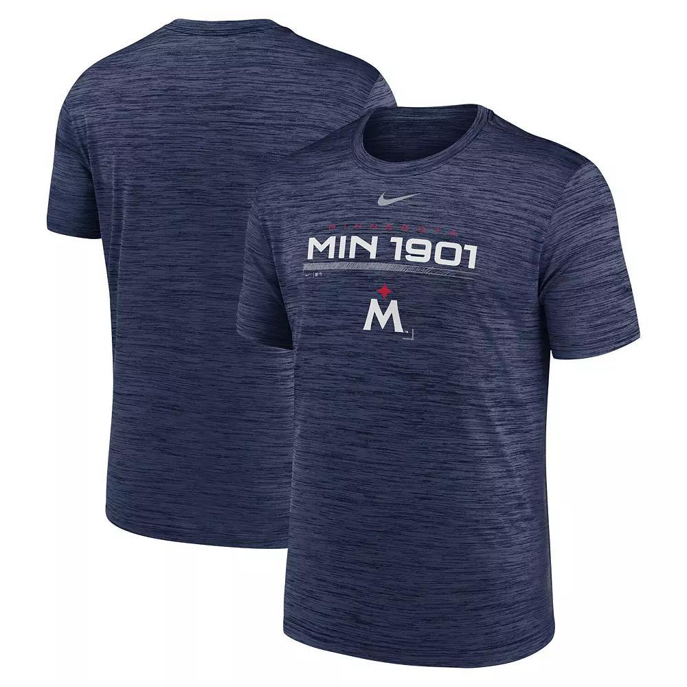Men's Nike Navy Minnesota Twins Wordmark Velocity Performance T-Shirt, Size: Medium, Blue Product Image