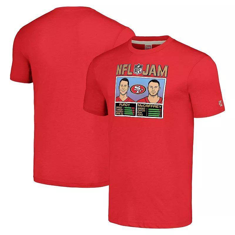 Men's Homage Christian McCaffrey & Brock Purdy Scarlet San Francisco 49ers NFL Jam Tri-Blend T-Shirt, Size: 2XL, Red Product Image