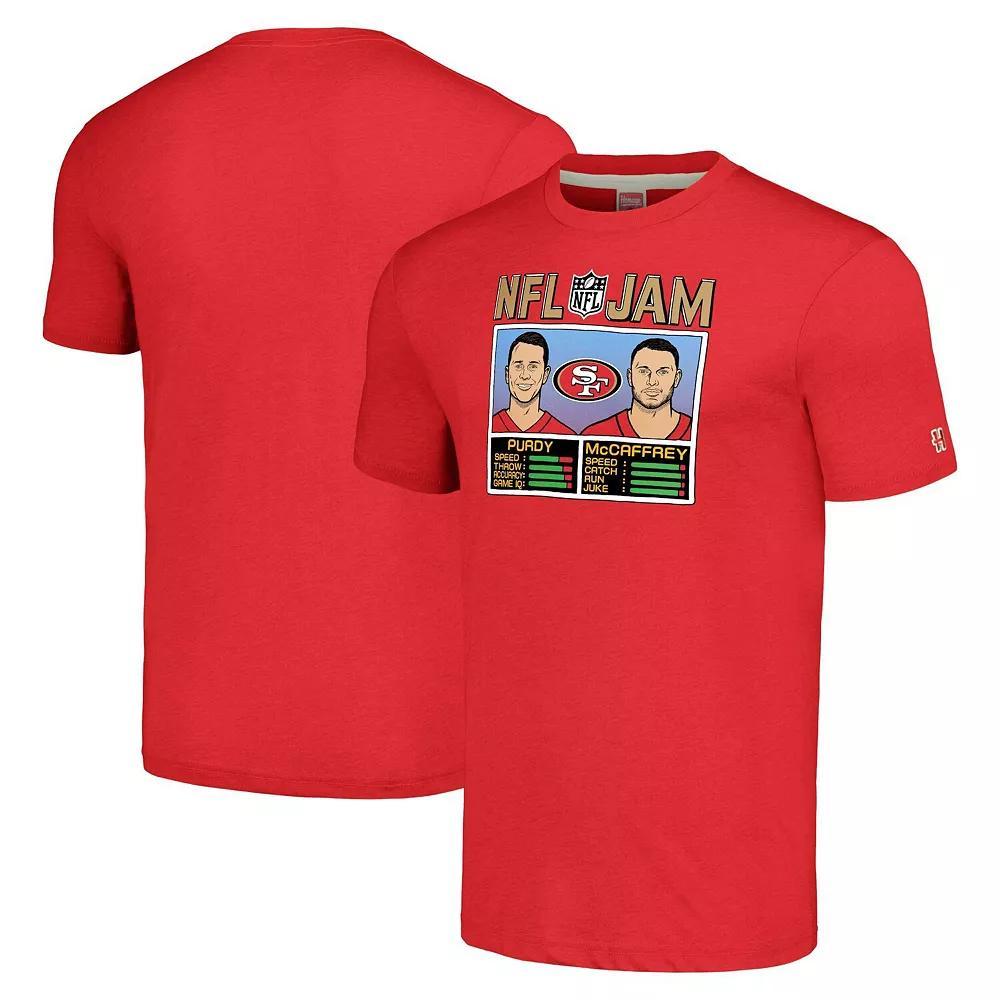Men's Homage Christian McCaffrey & Brock Purdy Scarlet San Francisco 49ers NFL Jam Tri-Blend T-Shirt, Size: 2XL, Red Product Image