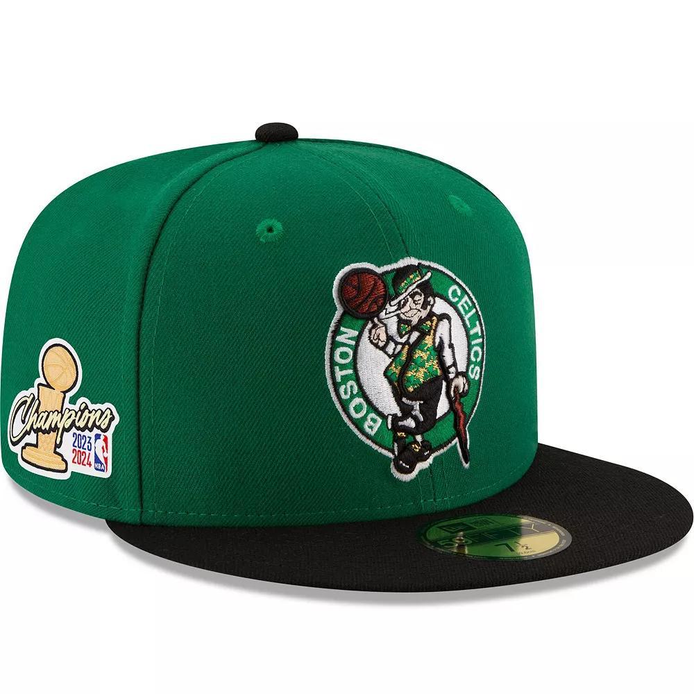 Men's New Era Kelly Green/Black Boston Celtics 2024 NBA Finals Champions Side Patch 59FIFTY Fitted Hat, Size: 7 3/4 Product Image