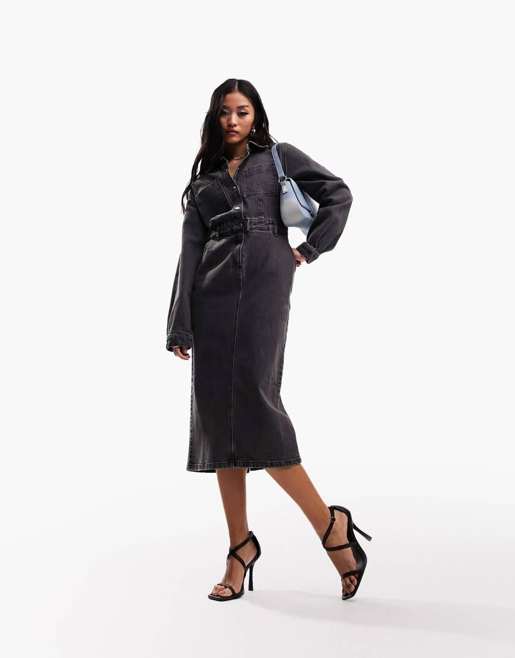 ASOS DESIGN denim midi dress Product Image