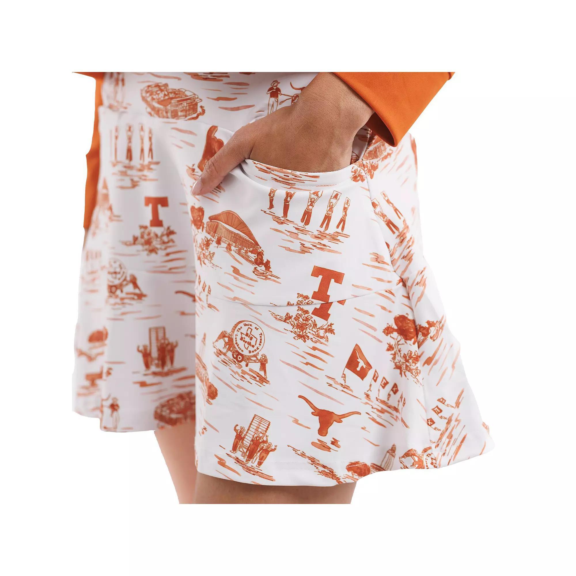 Women's Smith & Quinn White/Texas Orange Texas Longhorns Tailgate Collection Molly Skort, Size: XS Product Image