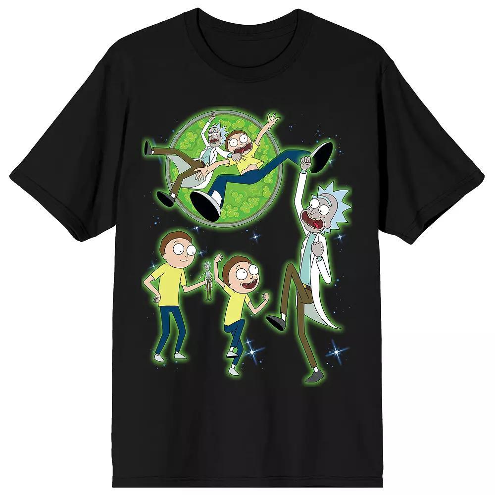 Men's Rick & Morty Portal Lasso Graphic Tee, Size: Large, Black Product Image
