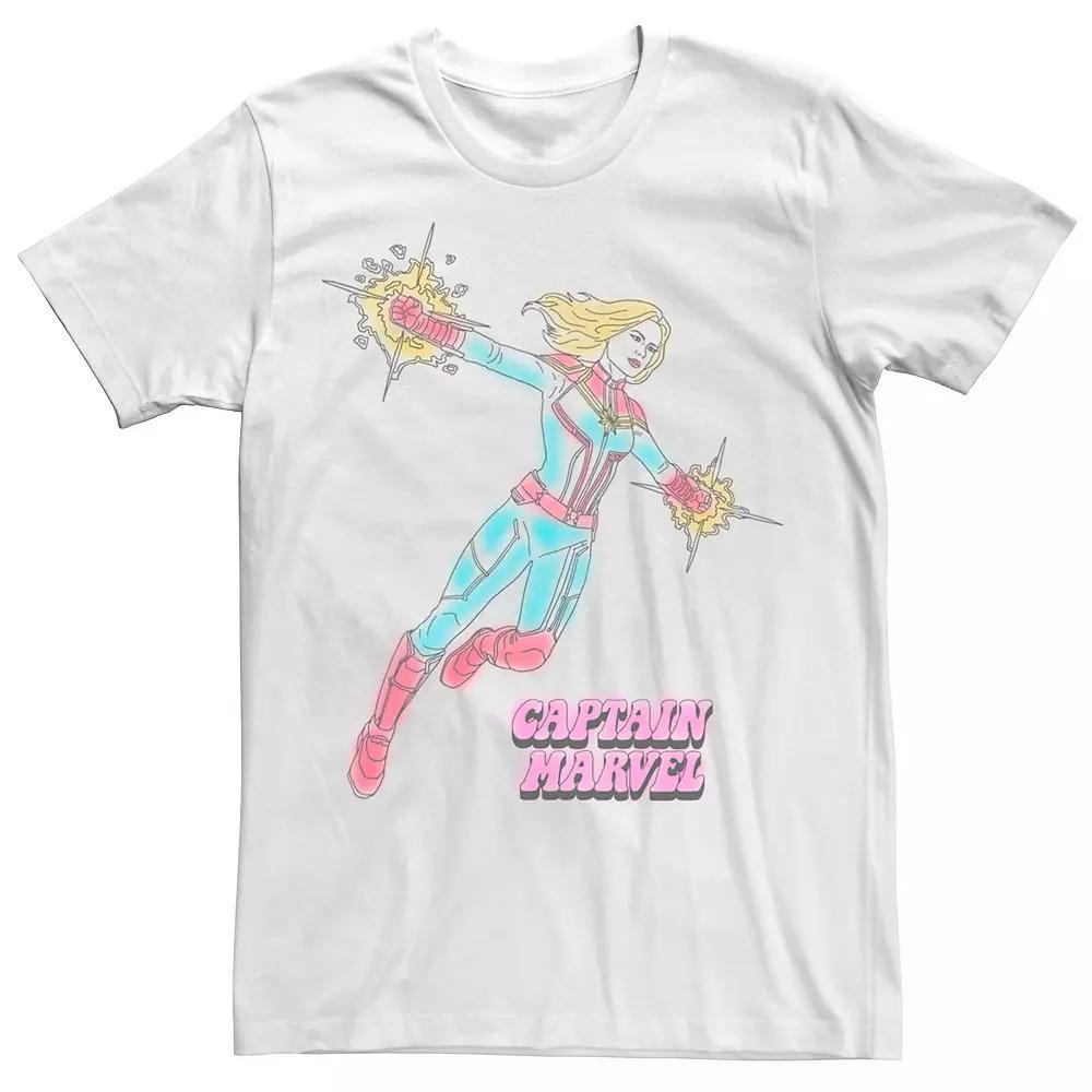 Men's Marvel Captain Marvel Line Art Tee, Size: XL, White Product Image