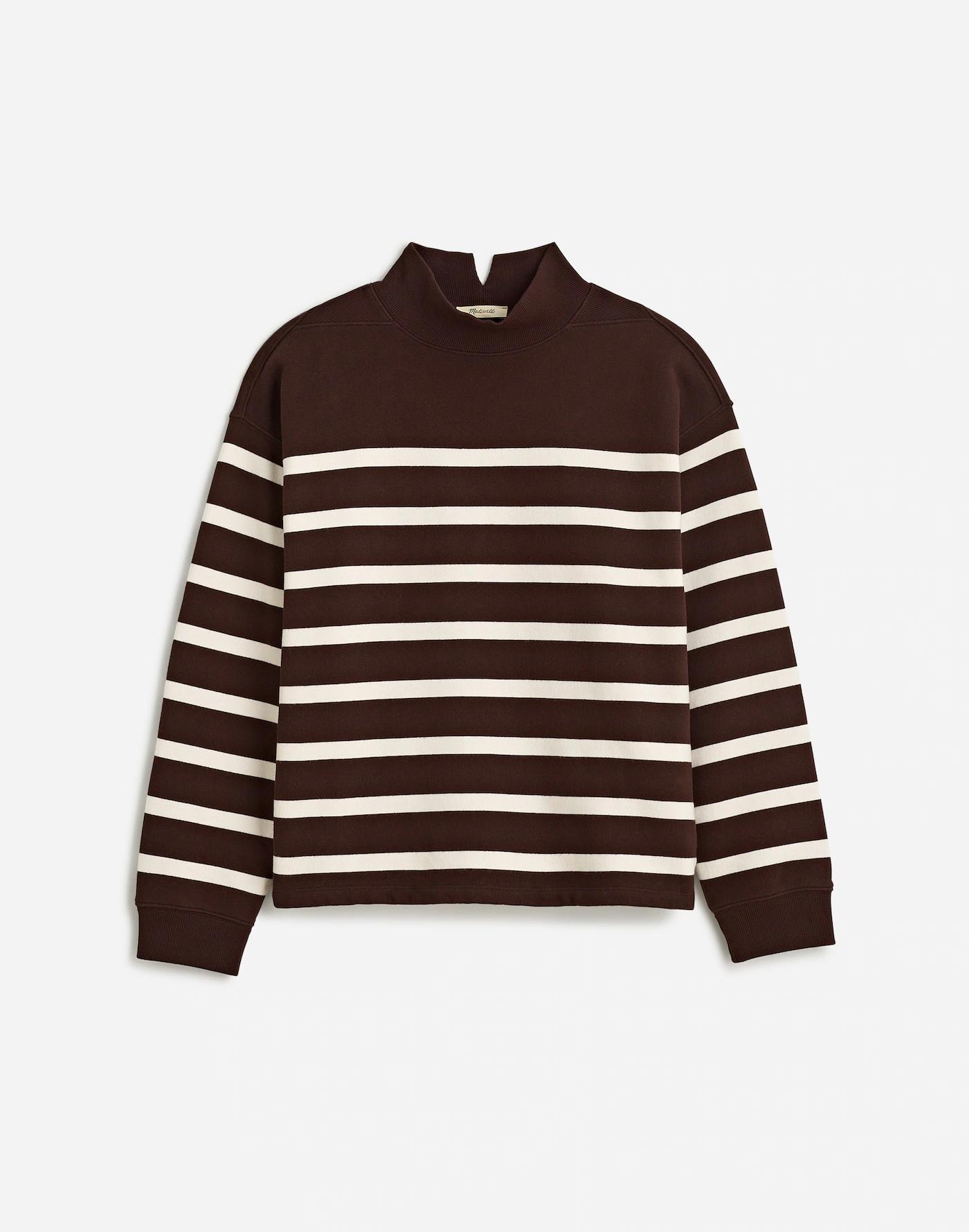 Midweight Mockneck Sweatshirt in Stripe Product Image