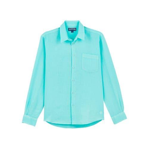 Mens Caroubis Solid Linen Sport Shirt Product Image