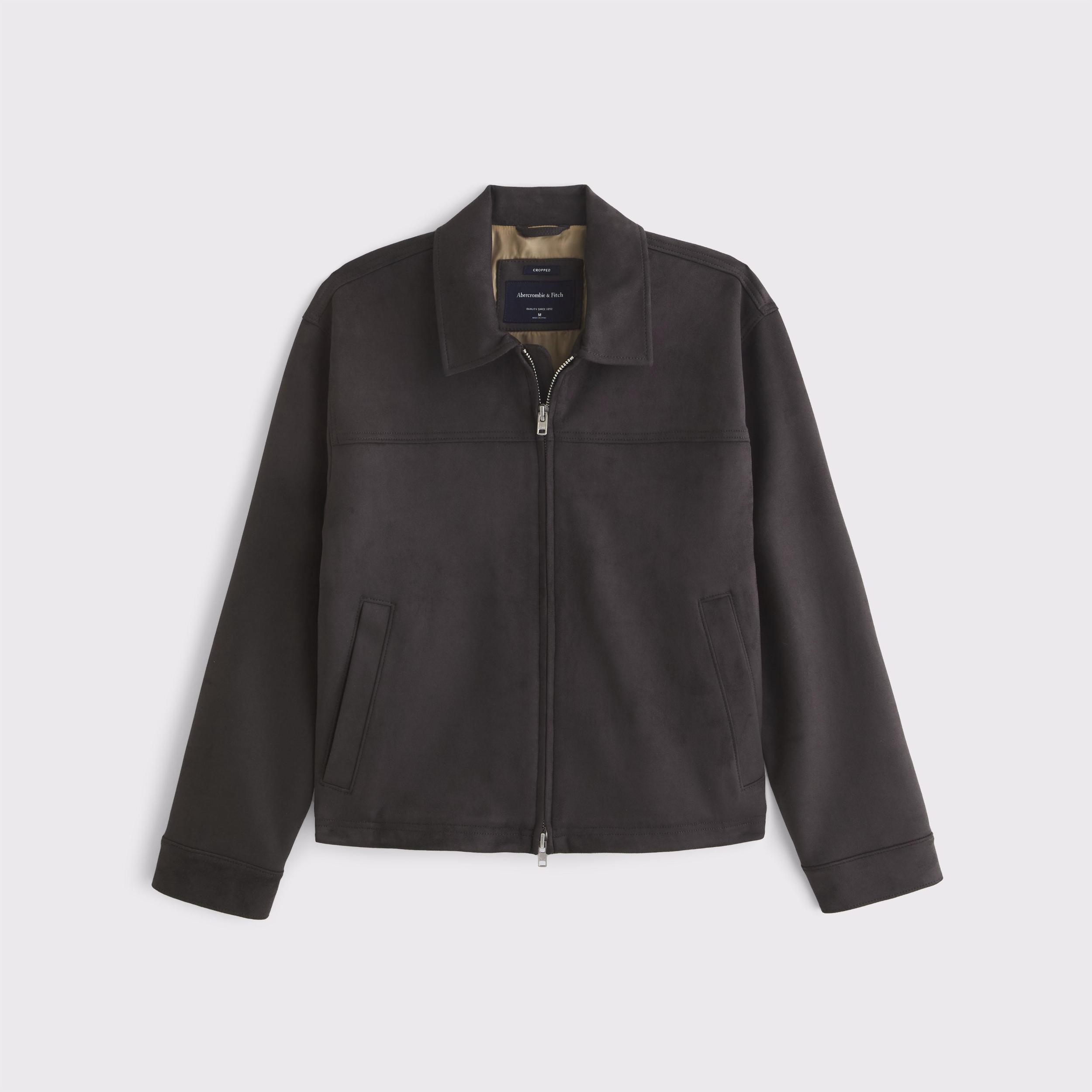 Lightweight Cropped Vegan Suede Easy Zip Jacket Product Image