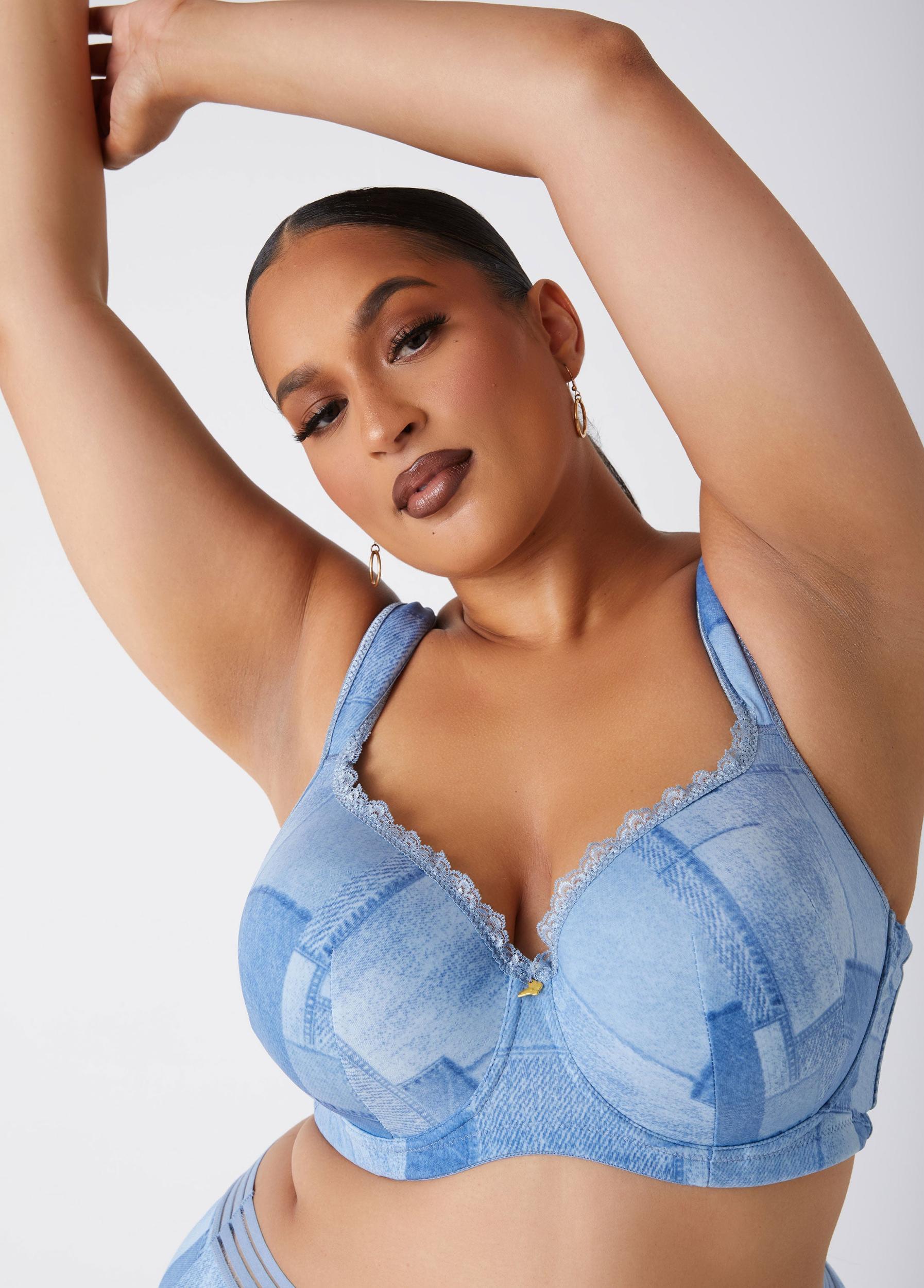Denim Full Coverage Butterfly Bra Product Image