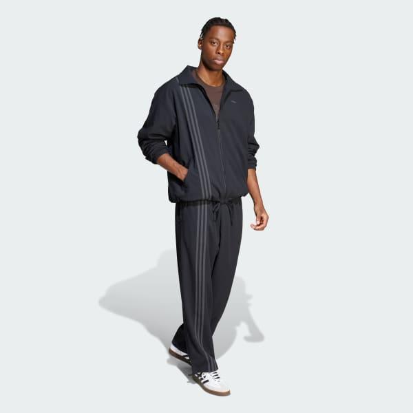 adidas Fashion Seersucker Firebird Track Top Black XS Mens Product Image