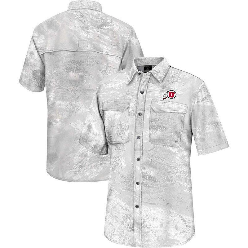 Men's Colosseum  White Utah Utes Realtree Aspect Charter Full-Button Fishing Shirt, Size: Large, Ute White Product Image